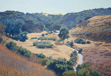 A landscape painting of Mustard Creek.